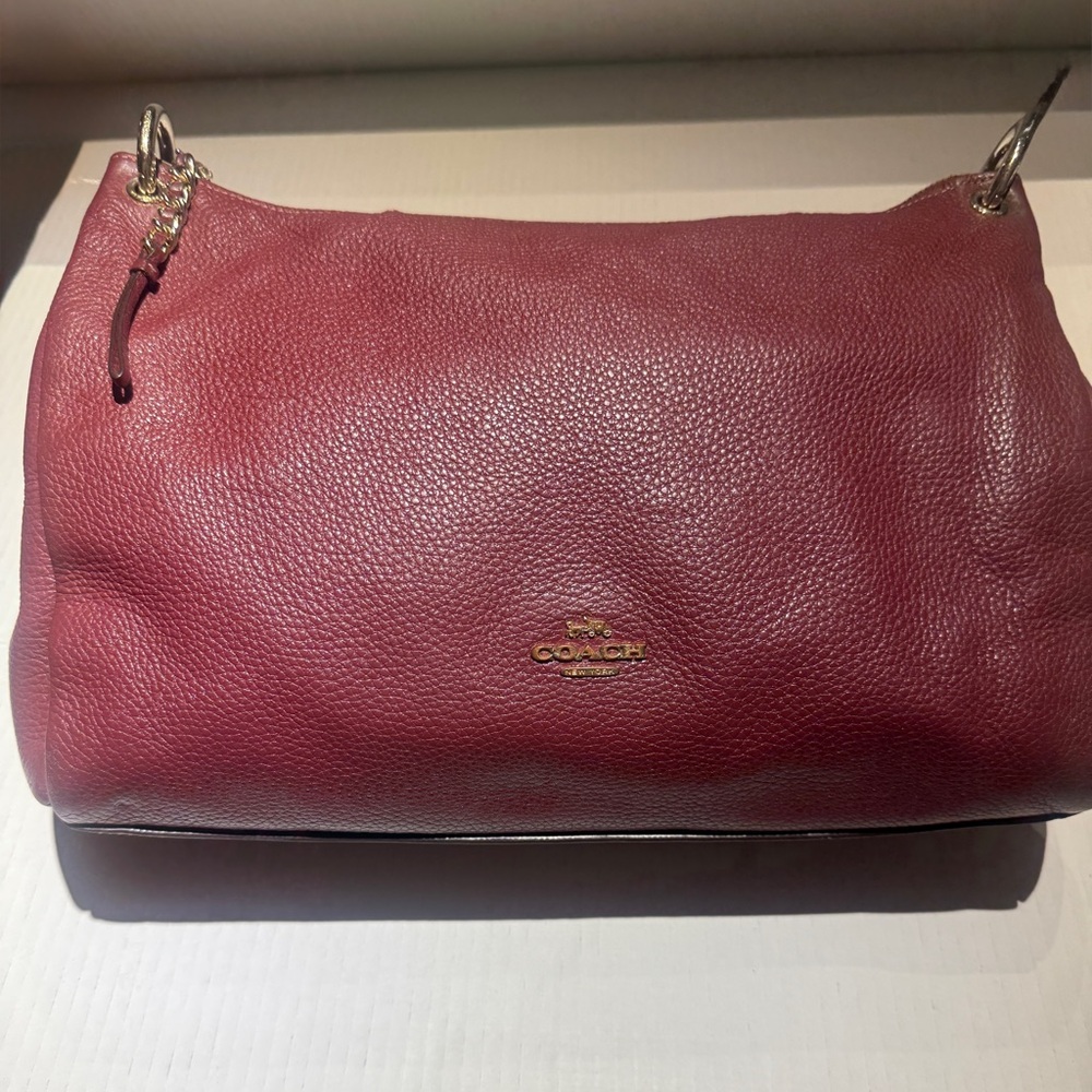 Coach Burgundy Leather Shoulder Bag